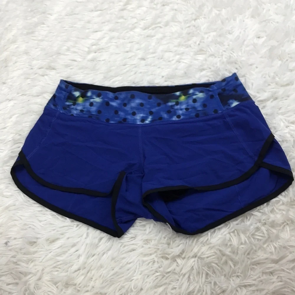 Lululemon Run: Speed Short Sapphire Blue Washi Weave Angel Wing